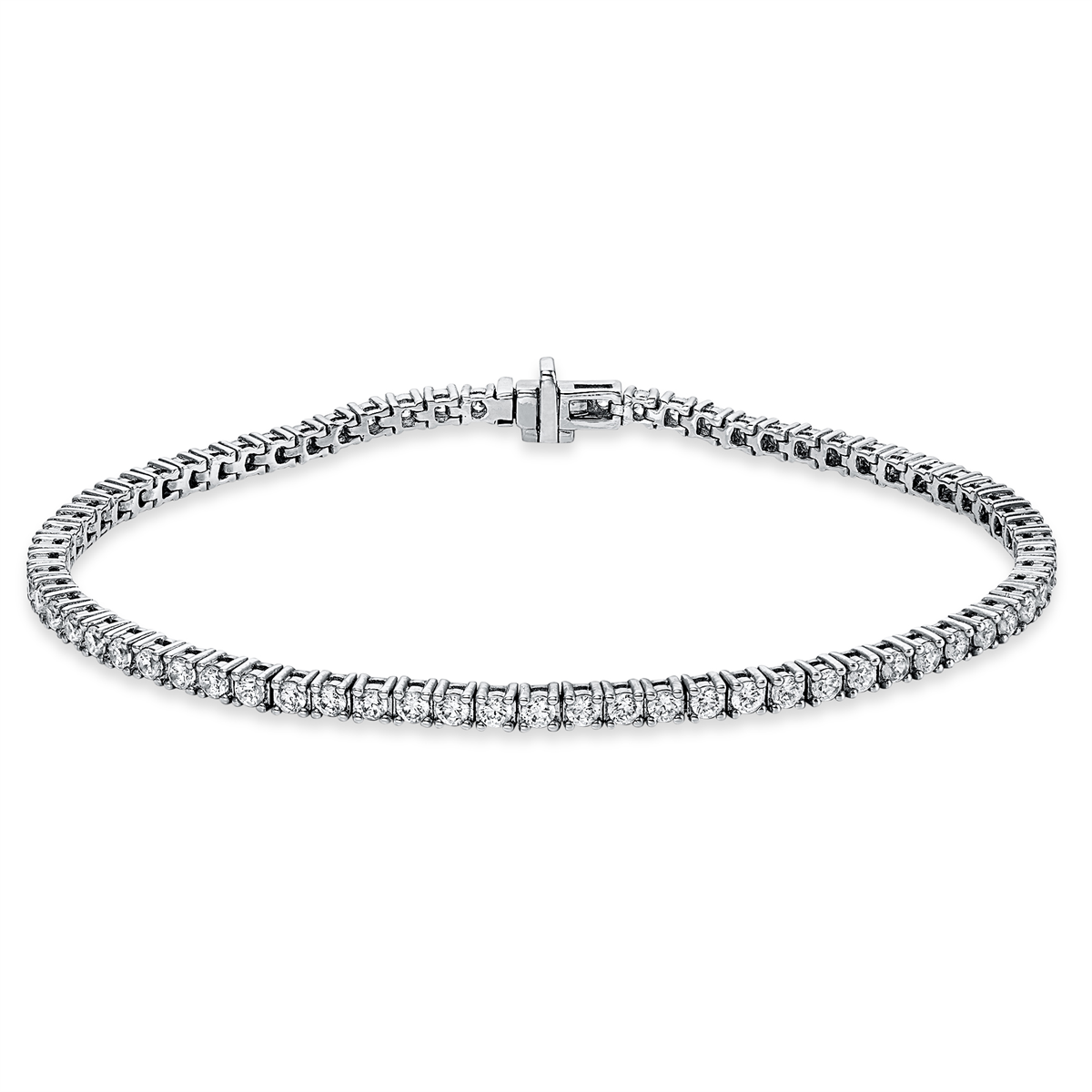 Tennisarmband 4er-Krappe 14kt Weißgold mit 3,00ct Diamanten