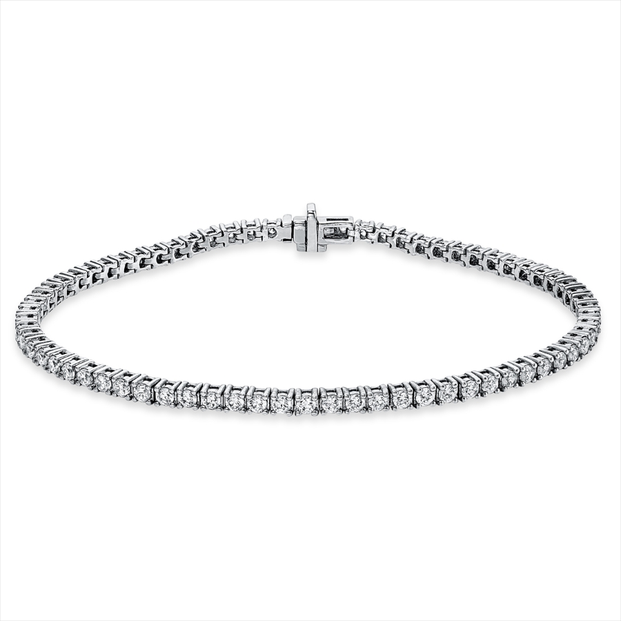 Tennisarmband 4er-Krappe 14kt Weißgold mit 3,00ct Diamanten
