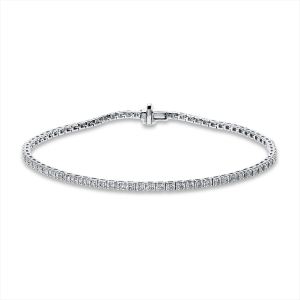 Tennisarmband 4er-Krappe 18kt Weißgold mit 1,01ct Diamanten
