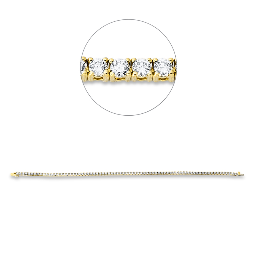 Tennisarmband 4er-Krappe 18kt Gelbgold / Weißgold mit 2,51ct Diamanten