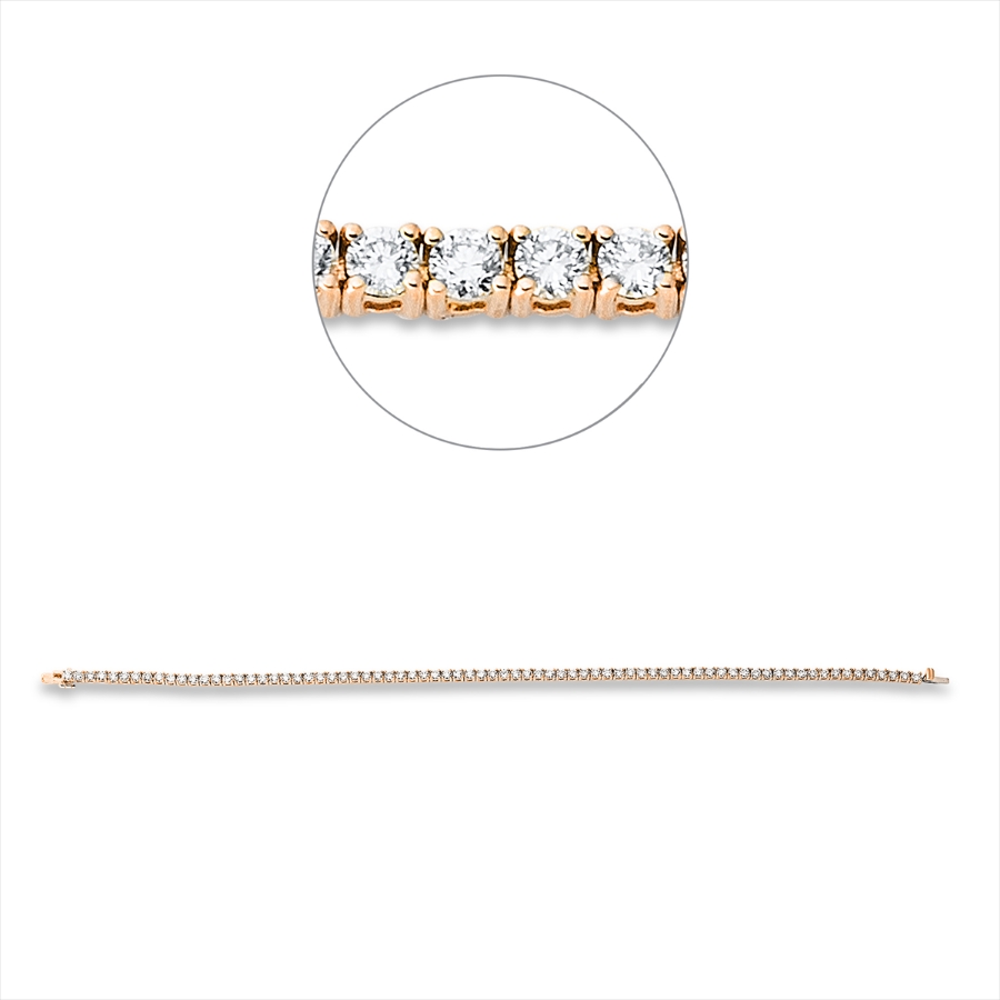 Tennisarmband 4er-Krappe 18kt Gelbgold / Weißgold mit 2,51ct Diamanten