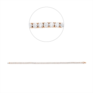 Tennisarmband 4er-Krappe 18kt Gelbgold / Weißgold mit 4,07ct Diamanten