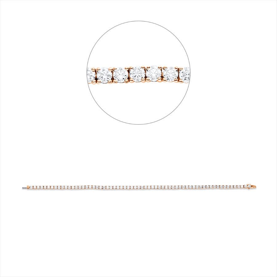 Tennisarmband 4er-Krappe 18kt Gelbgold / Weißgold mit 4,07ct Diamanten