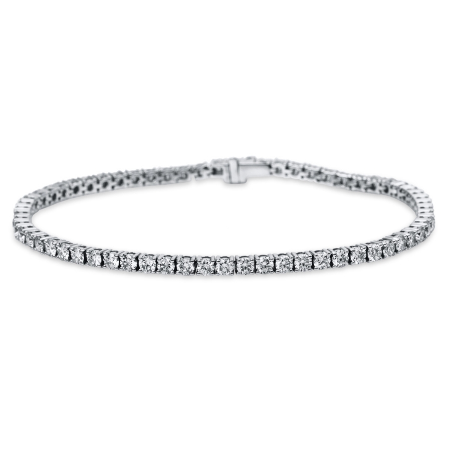 Tennisarmband 4er-Krappe 18kt Gelbgold / Weißgold mit 4,07ct Diamanten