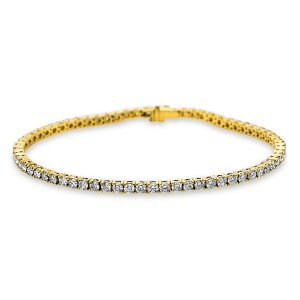 Tennisarmband 4er-Krappe 18kt Gelbgold / Weißgold mit 3,69ct Diamanten