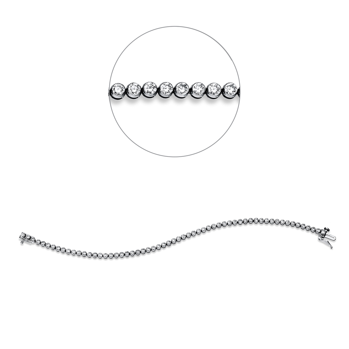 Tennisarmband  14kt Weißgold mit 5,00ct Diamanten