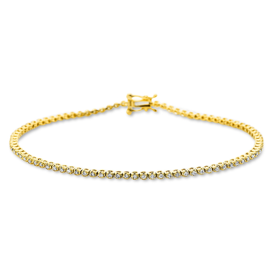 Tennisarmband 4er-Krappe 18kt Gelbgold / Weißgold mit 0,45ct Diamanten