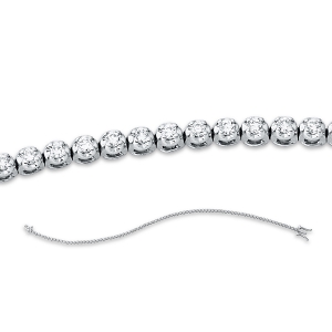 Tennisarmband 4er-Krappe 18kt Gelbgold / Weißgold mit 0,45ct Diamanten
