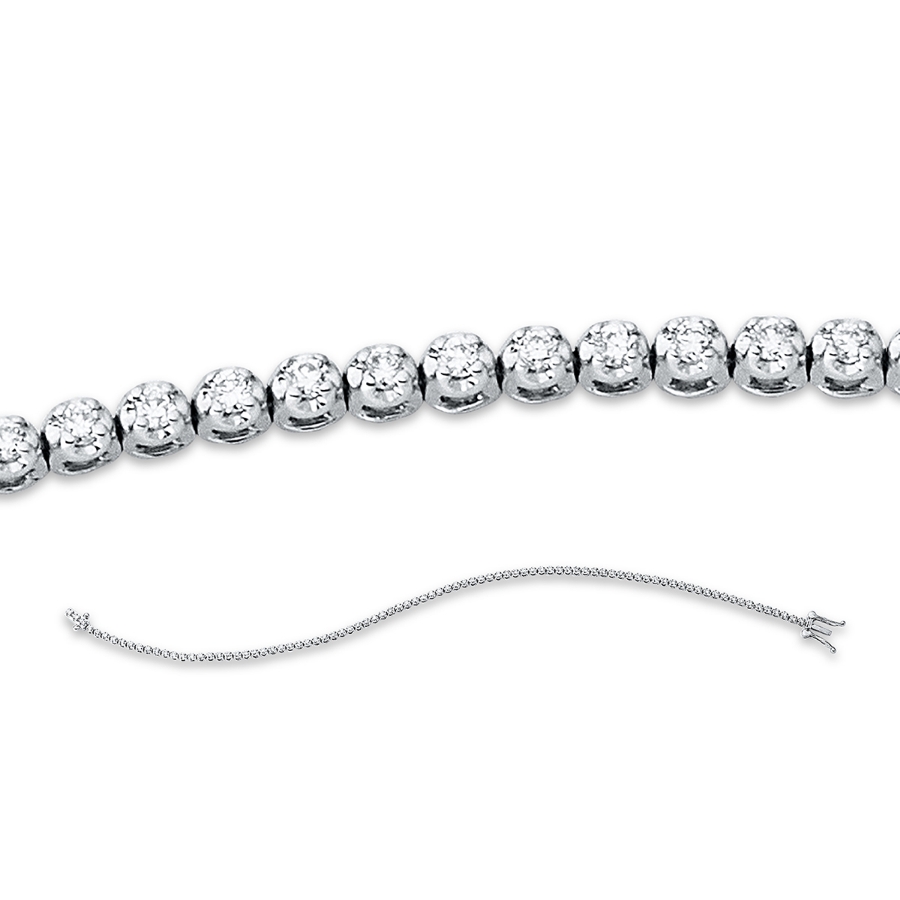Tennisarmband 4er-Krappe 18kt Gelbgold / Weißgold mit 0,45ct Diamanten