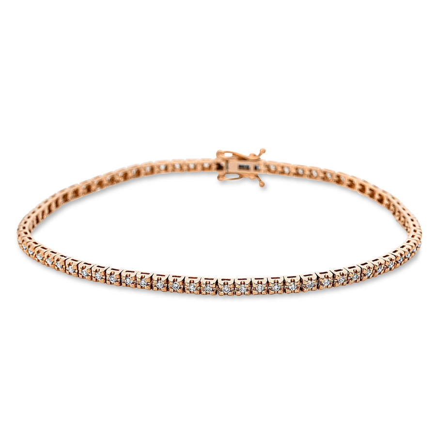 Tennisarmband  18kt Rotgold mit 0,53ct Diamanten