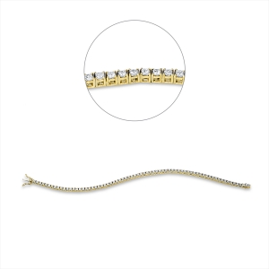 Tennisarmband 4er-Krappe 18kt Gelbgold / Weißgold mit 2,93ct Diamanten