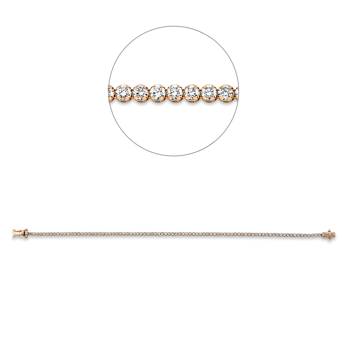 Tennisarmband  18kt Rotgold mit 1,87ct Diamanten