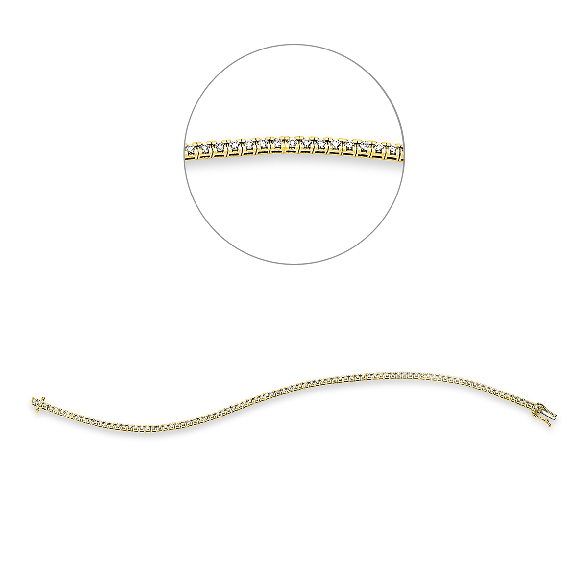 Tennisarmband 4er-Krappe 18kt Gelbgold / Weißgold mit 1,00ct Diamanten