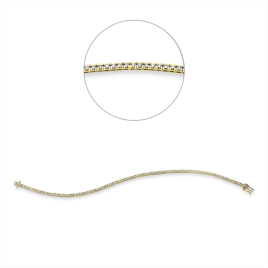 Tennisarmband 4er-Krappe 18kt Gelbgold / Weißgold mit 1,00ct Diamanten