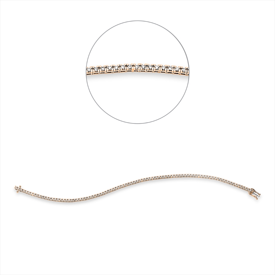 Tennisarmband 4er-Krappe 18kt Gelbgold / Weißgold mit 1,00ct Diamanten