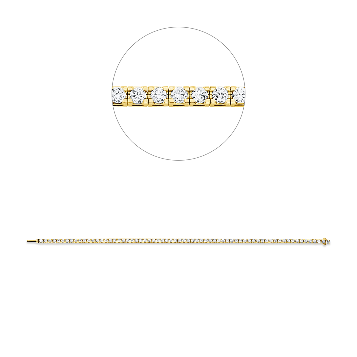 Tennisarmband 4er-Krappe 18kt Gelbgold / Weißgold mit 2,50ct Diamanten