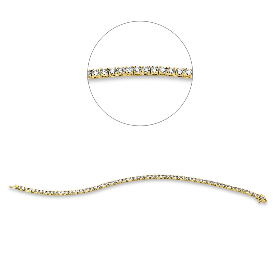 Tennisarmband 4er-Krappe 18kt Gelbgold mit 3,01ct Diamanten