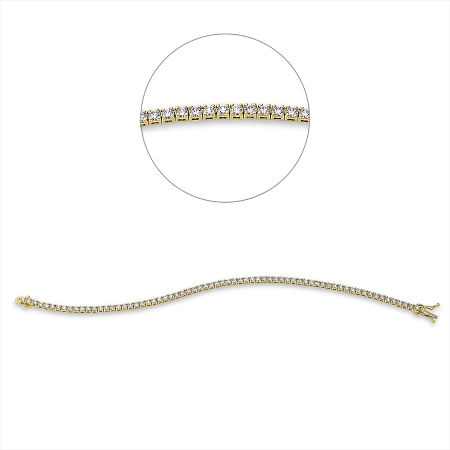 Tennisarmband 4er-Krappe 18kt Gelbgold mit 2,64ct Diamanten