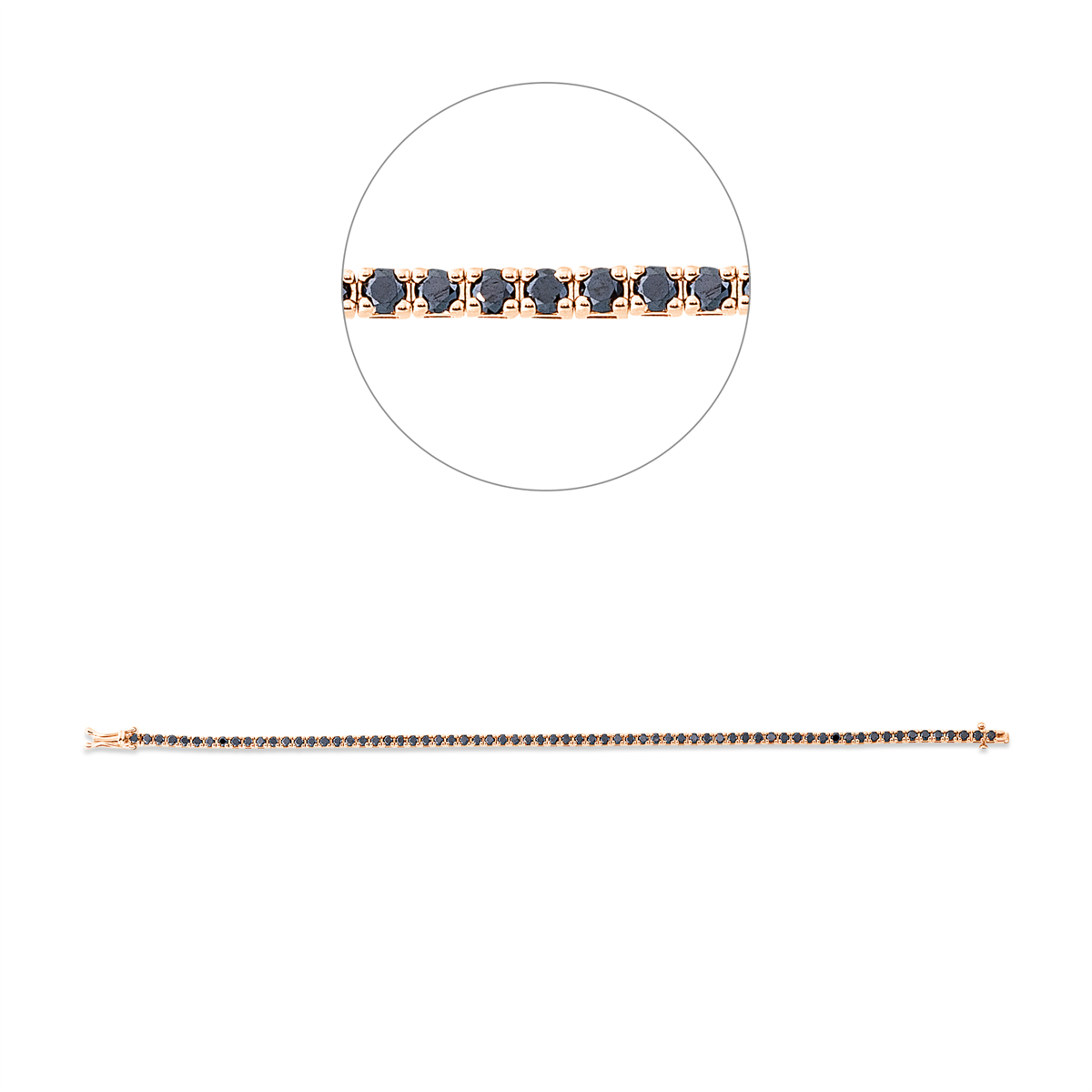 Tennisarmband 4er-Krappe 18kt Rotgold mit 2,96ct Diamanten