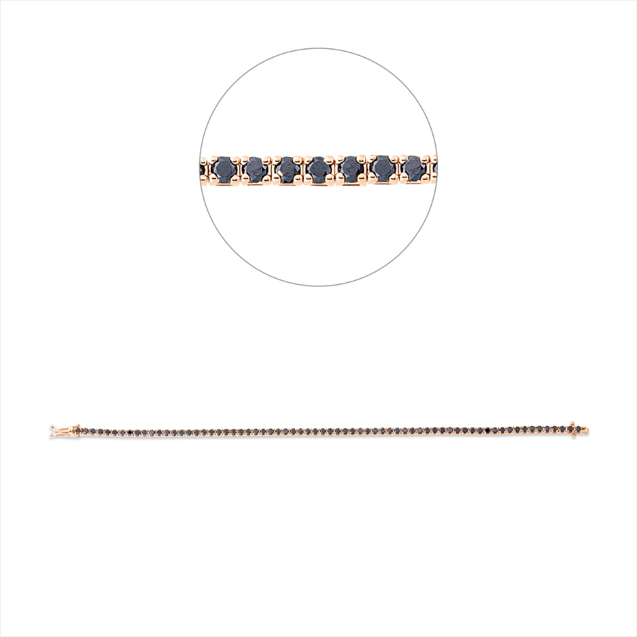 Tennisarmband 4er-Krappe 18kt Rotgold mit 2,96ct Diamanten