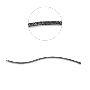 Tennisarmband 4er-Krappe 18kt Weißgold Fassung teils schwarz rhodinie mit 3,39ct Diamanten