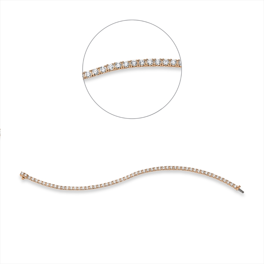 Tennisarmband 4er-Krappe 18kt Rotgold mit 3,86ct Diamanten