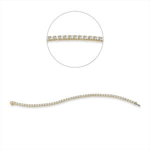 Tennisarmband 4er-Krappe 18kt Gelbgold mit 5,12ct Diamanten