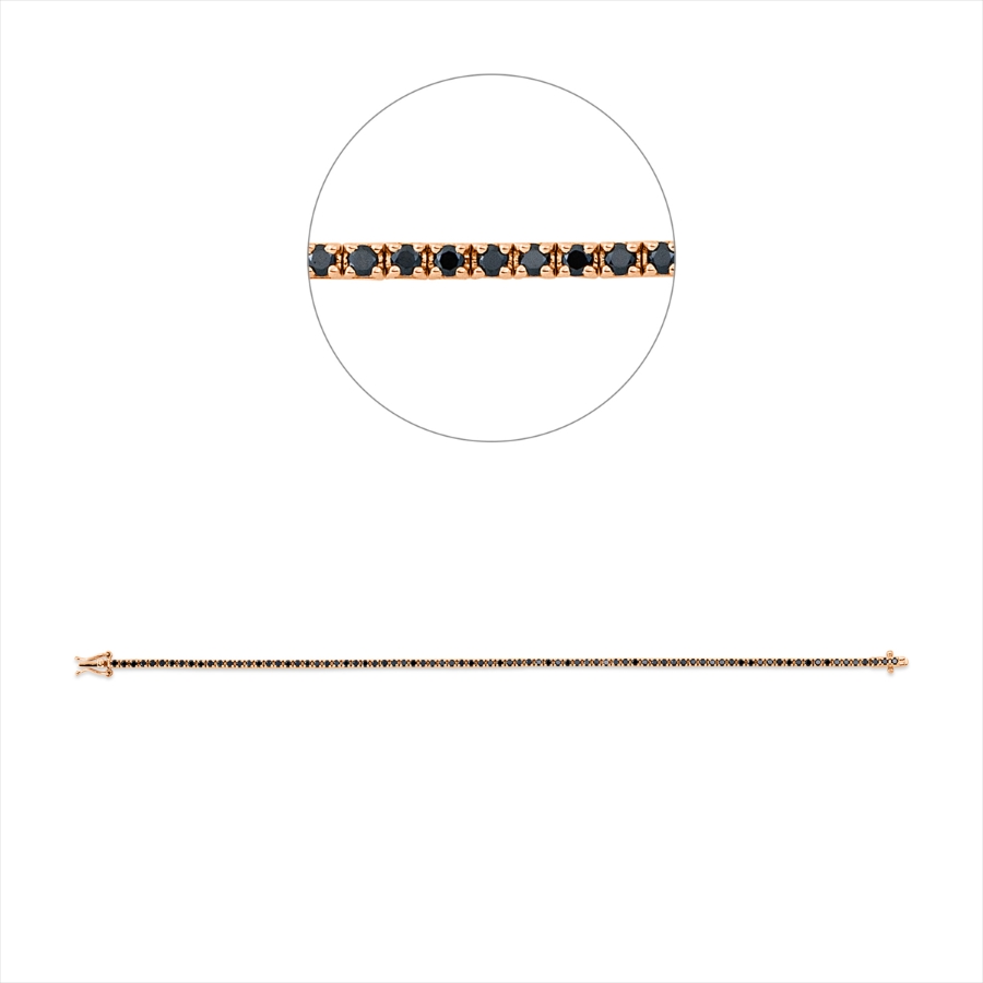 Tennisarmband 4er-Krappe 18kt Rotgold mit 1,55ct Diamanten
