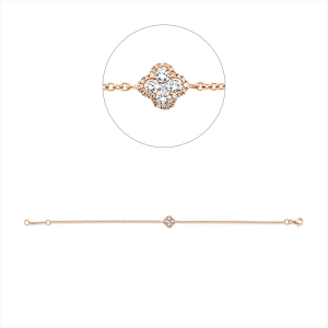 Armband 18 kt RG, mit ZÖ 16 cm