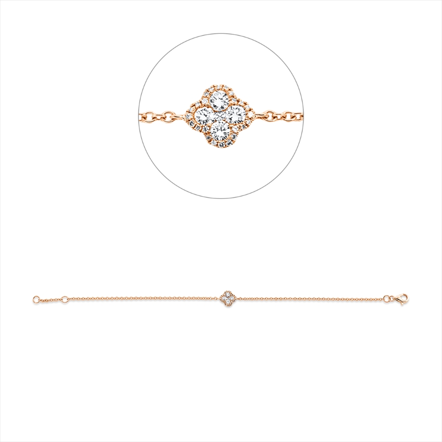 Armband 18 kt RG, mit ZÖ 16 cm
