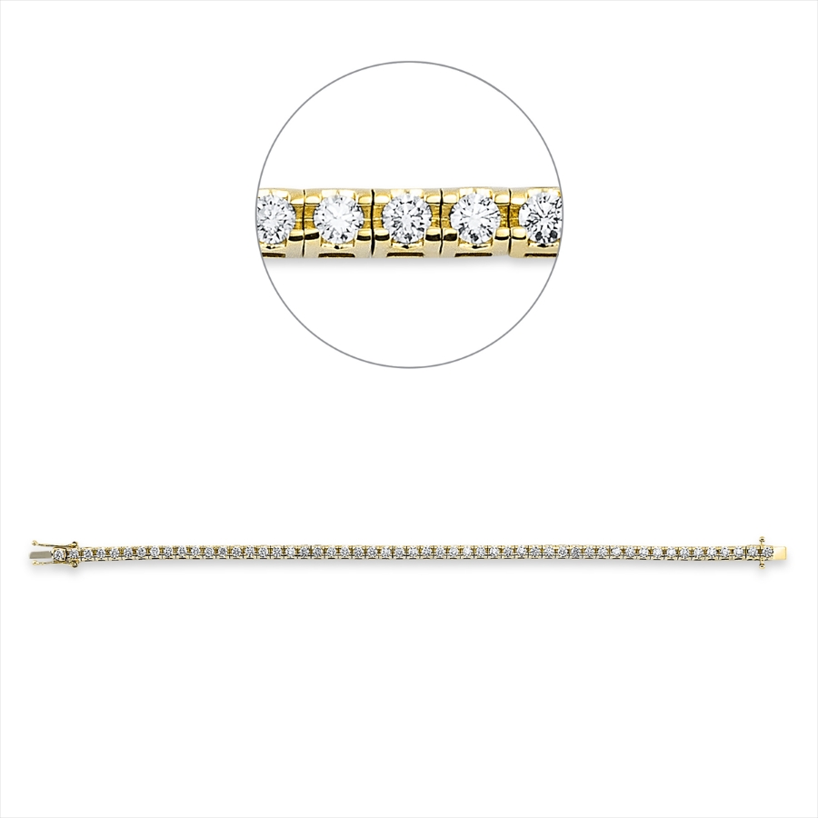 Tennisarmband  18kt Gelbgold mit 3,05ct Diamanten