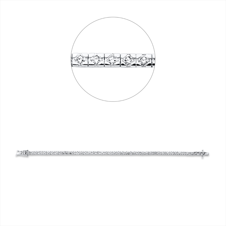 Tennisarmband  18kt Weißgold mit 5,00ct Diamanten