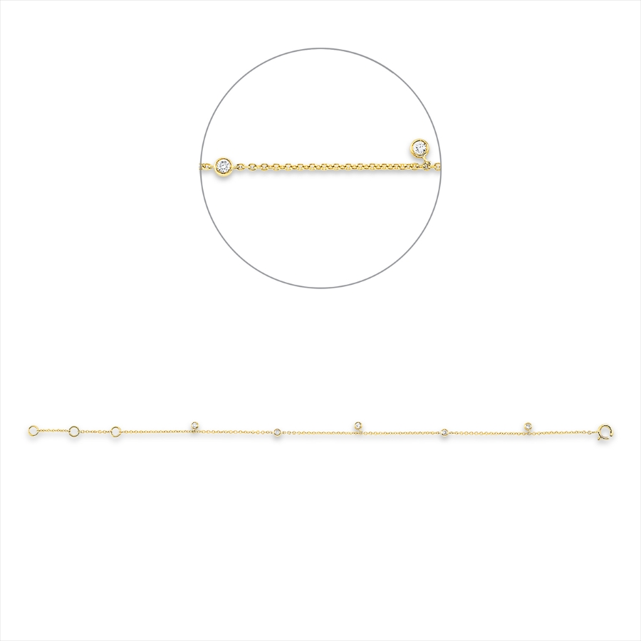 Armband 18 kt GG, mit ZÖ 15,2 cm + 16,5 cm