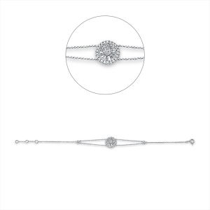 Armband 18 kt WG, mit ZÖ 15,5 cm + 16,5 cm