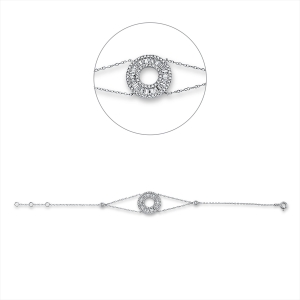 Armband 18 kt WG, mit ZÖ 15,5 cm + 16,5 cm