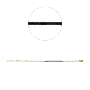 Armband 18 kt GG, Fassung schwarz rhodiniert