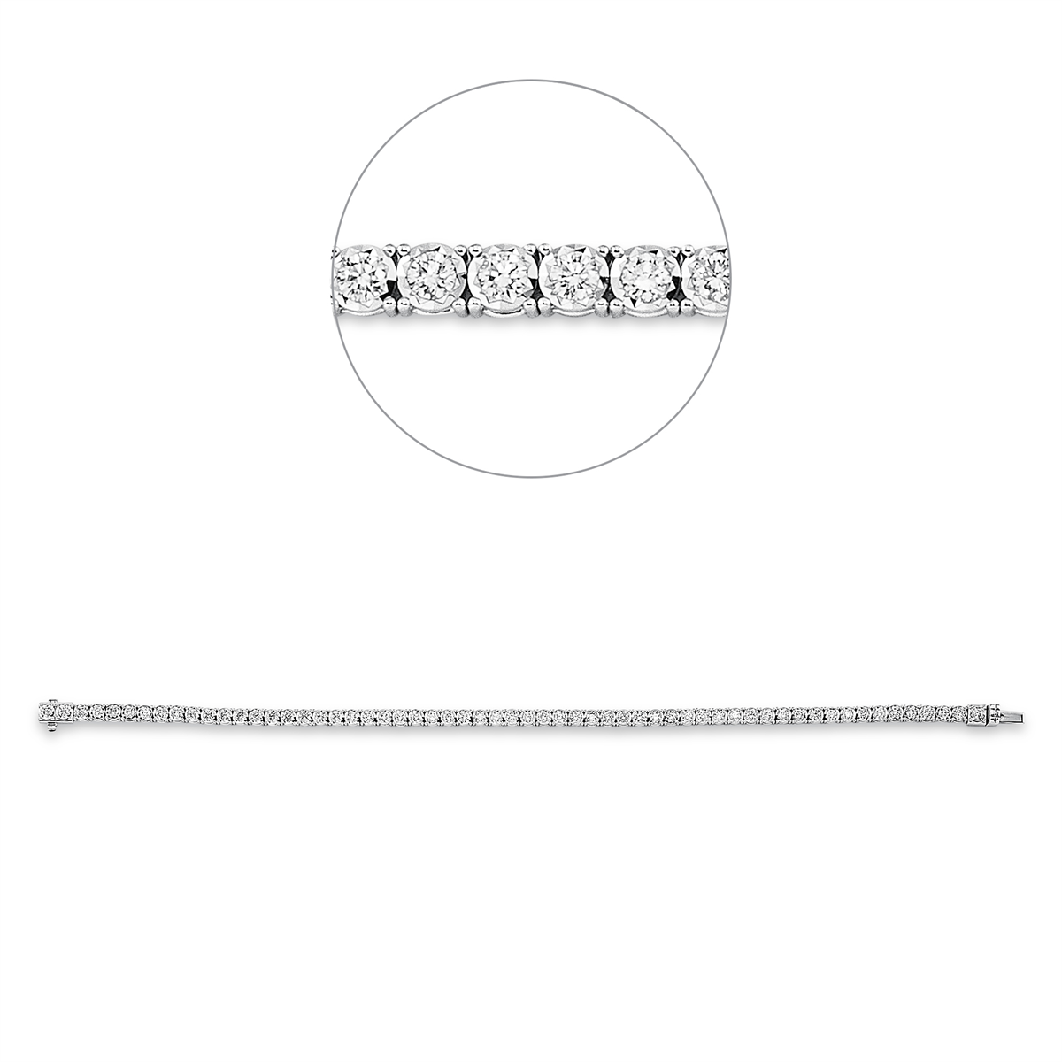 Tennisarmband  14kt Weißgold mit 1,97ct Diamanten