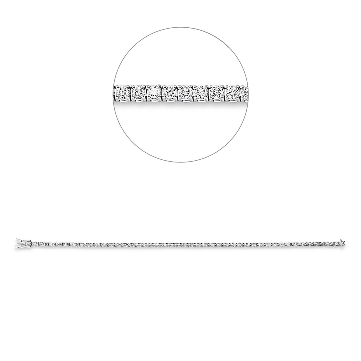 Tennisarmband 4er-Krappe 18kt Weißgold mit 1,60ct Diamanten