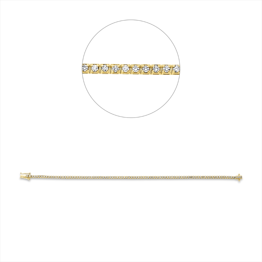 Tennisarmband 4er-Krappe 18kt Gelbgold mit 1,02ct Diamanten