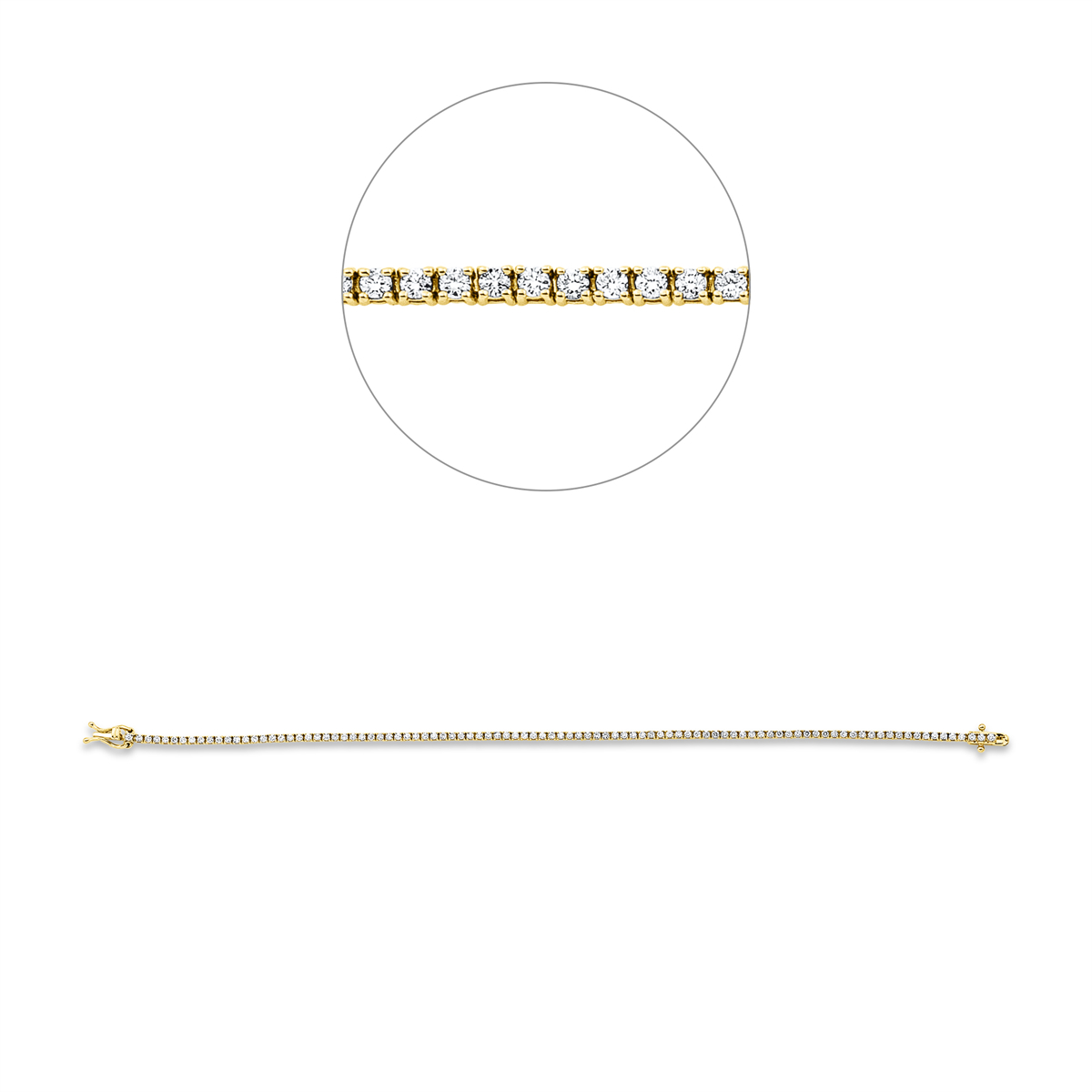 Tennisarmband 4er-Krappe 18kt Gelbgold mit 1,01ct Diamanten