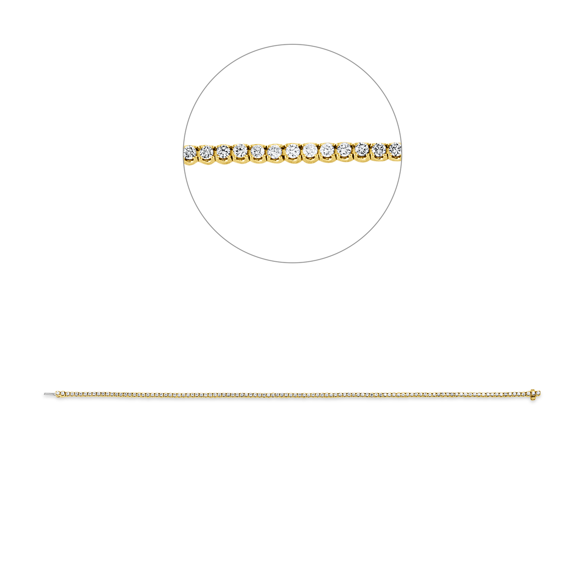 Tennisarmband 4er-Krappe 18kt Gelbgold / Weißgold with American Lock mit 1,00ct Diamanten