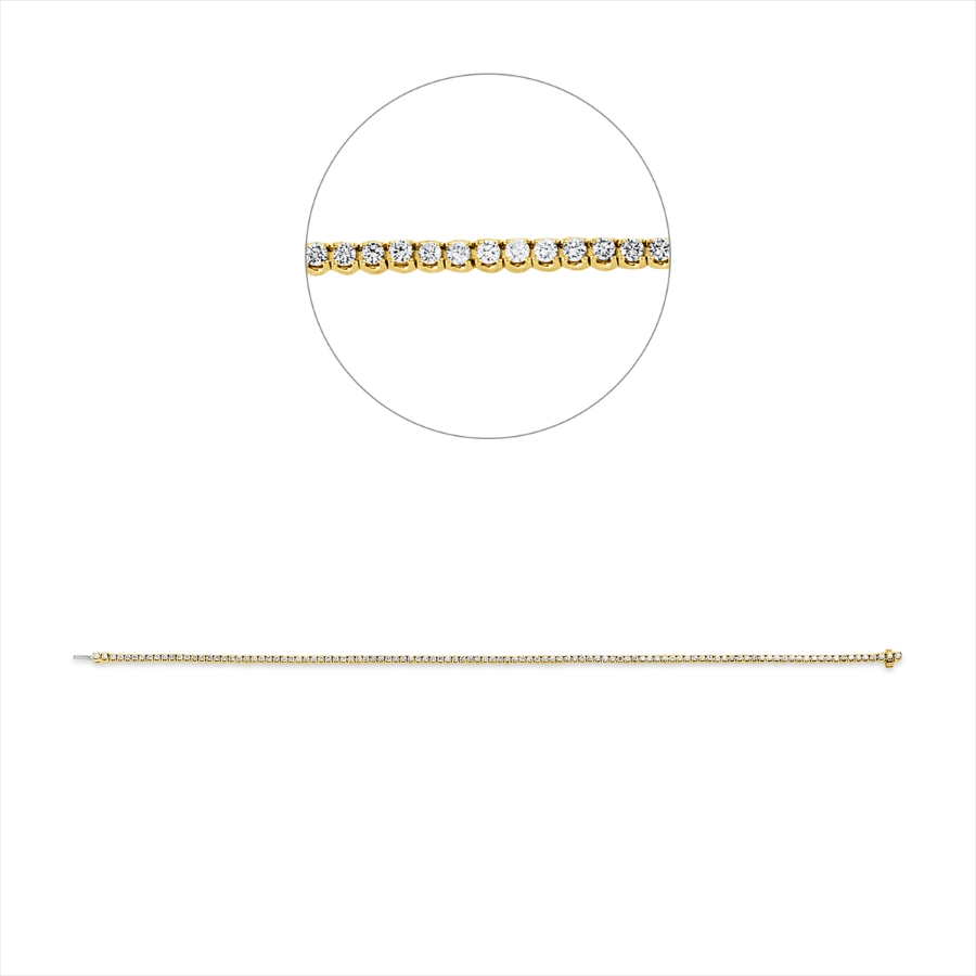 Tennisarmband 4er-Krappe 18kt Gelbgold / Weißgold with American Lock mit 1,00ct Diamanten