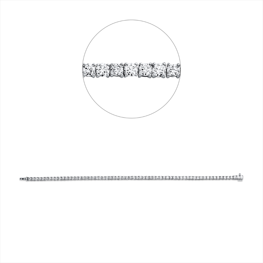 Tennisarmband  18kt Weißgold mit 4,10ct Diamanten