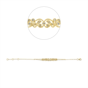 Armband 18 kt GG, mit ZÖ 15,3 cm + 16,5 cm