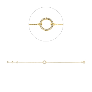 Armband 18 kt GG Kreis, mit ZÖ 16 cm + 17 cm