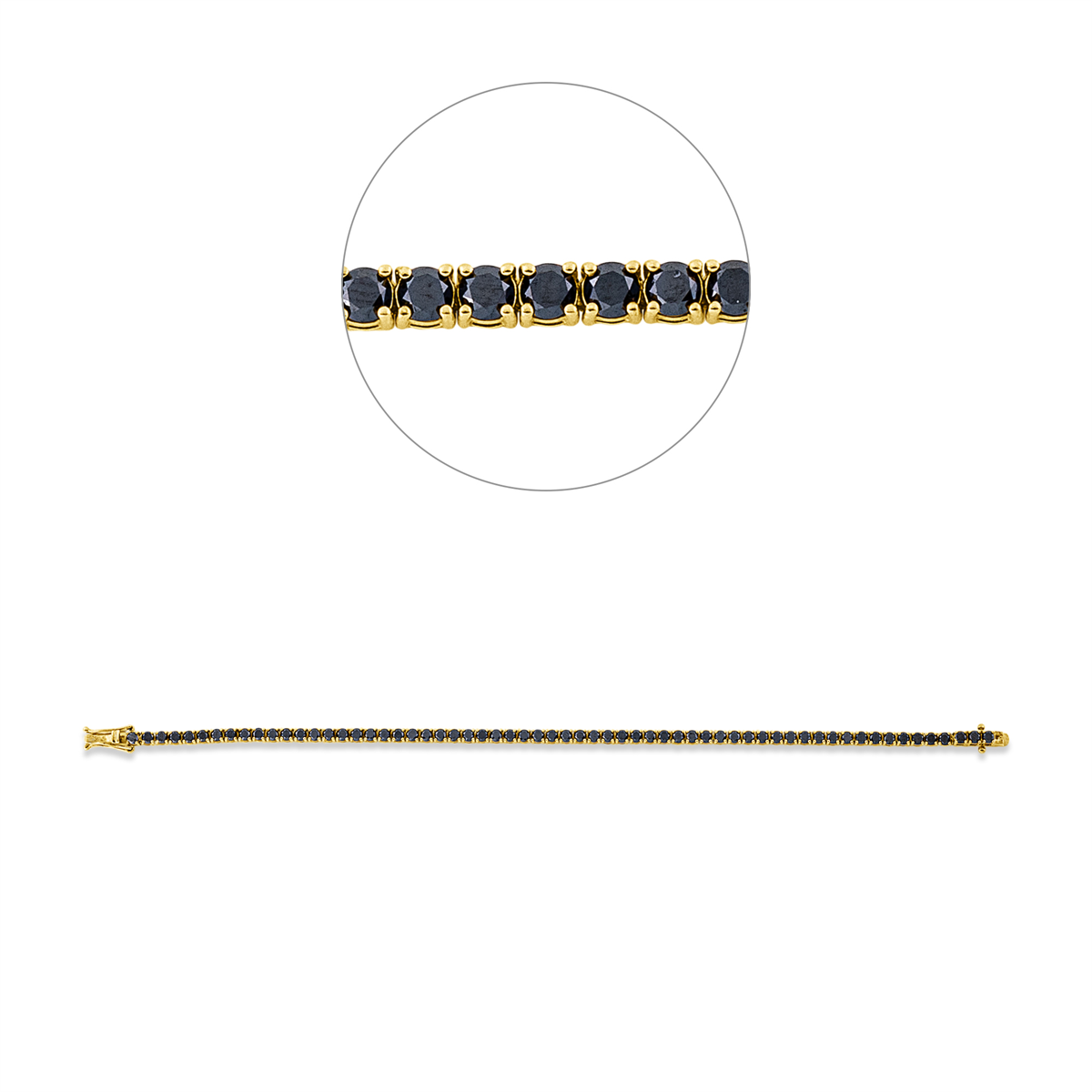 Tennisarmband  18kt Gelbgold mit 5,21ct Diamanten