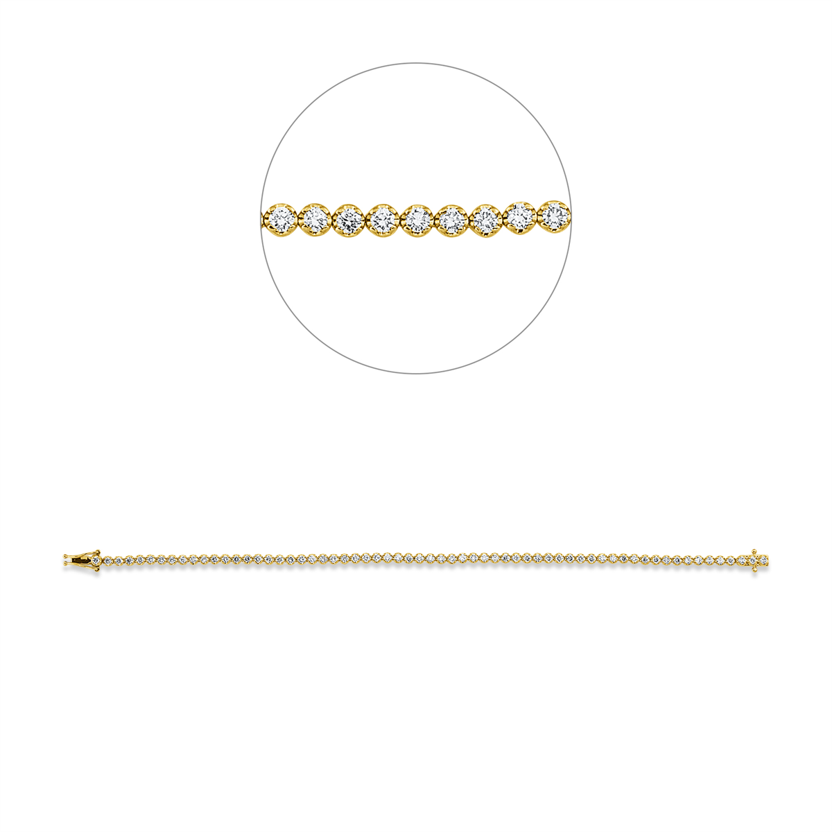 Tennisarmband  18kt Gelbgold mit 2,10ct Diamanten