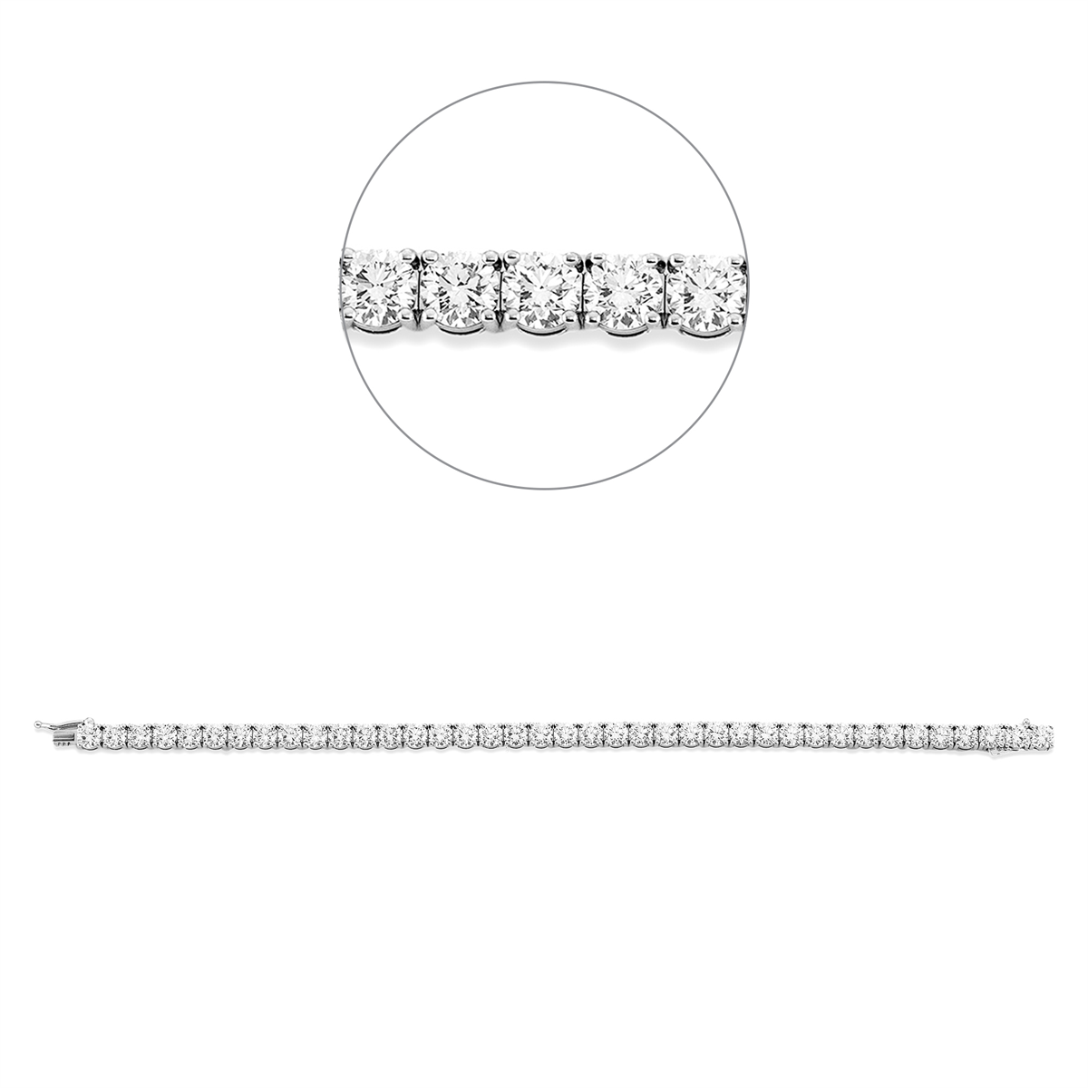 Tennisarmband 4er-Krappe 18kt Weißgold Premium Edition, 39 GIA's mit 11,72ct Diamanten