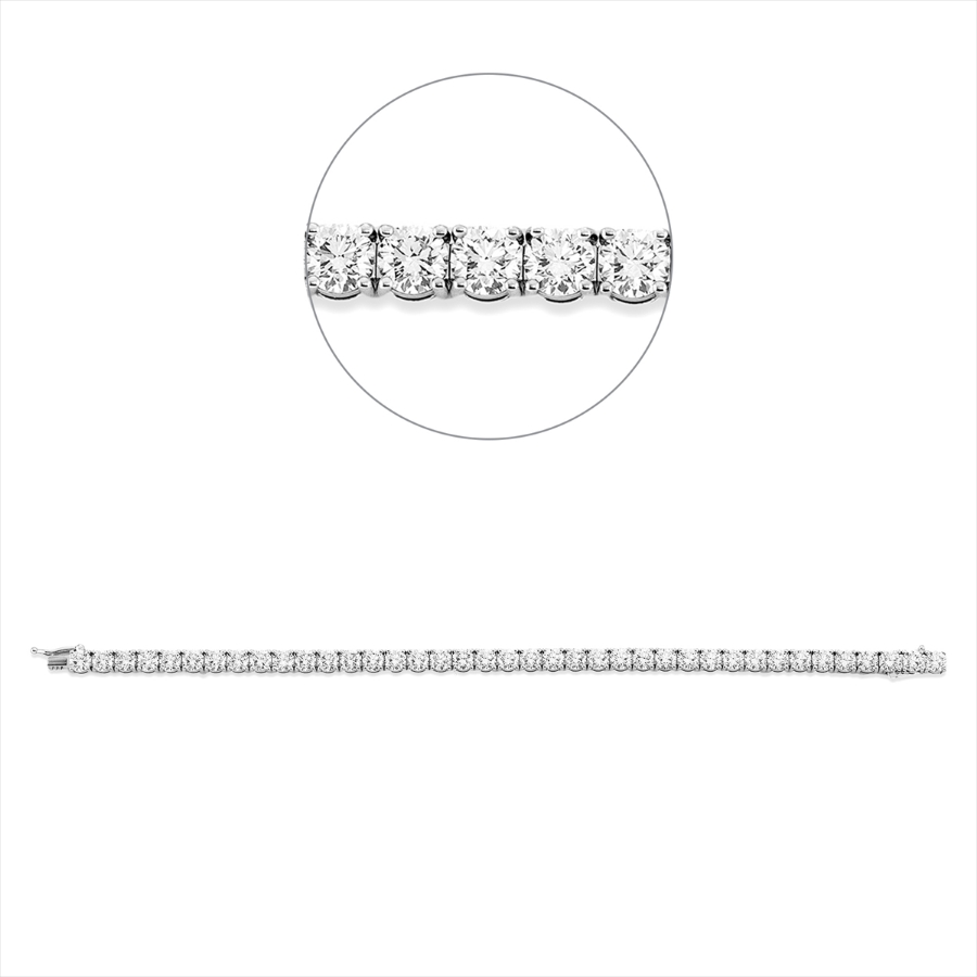 Tennisarmband 4er-Krappe 18kt Weißgold Premium Edition, 39 GIA's mit 11,72ct Diamanten