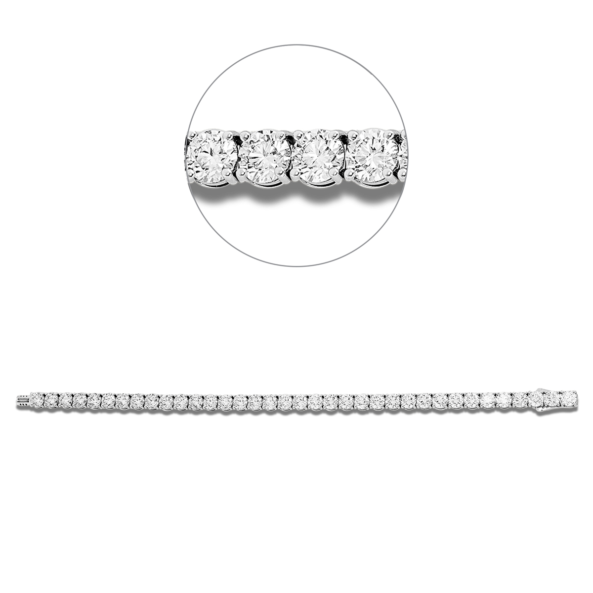 Tennisarmband  18kt Weißgold Premium Edition, 36 GIA's mit 14,43ct Diamanten